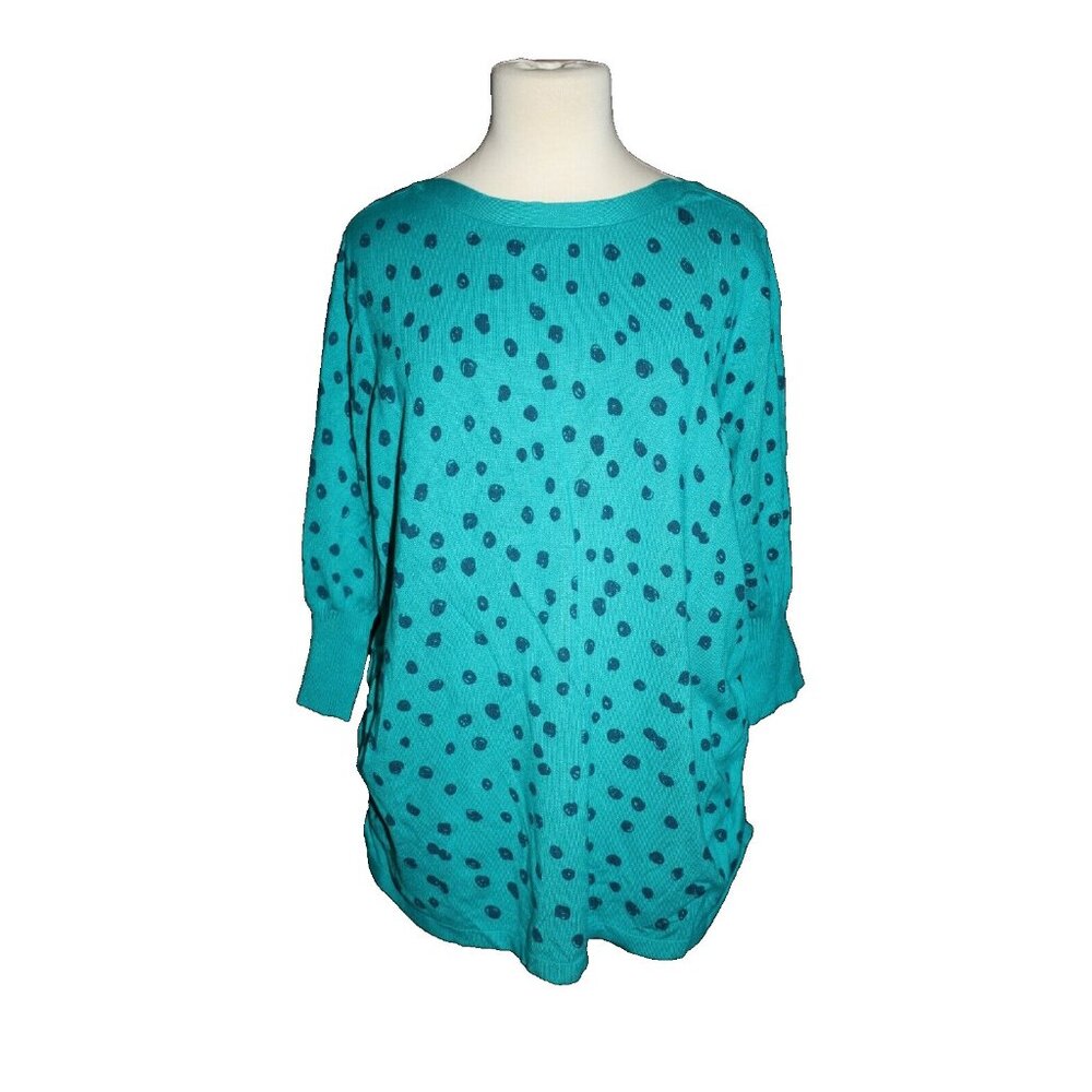Lane Bryant Women's Striped 3/4 Sleeve Sweater Teal Blue Size 18/20 (2X) NEW